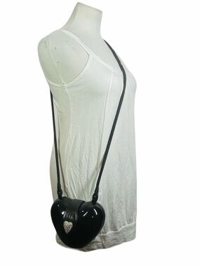 Vintage Timmy Woods Black Wooden Heart Crossbody